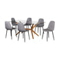 Prague ll Dining Table clear glass top 1500